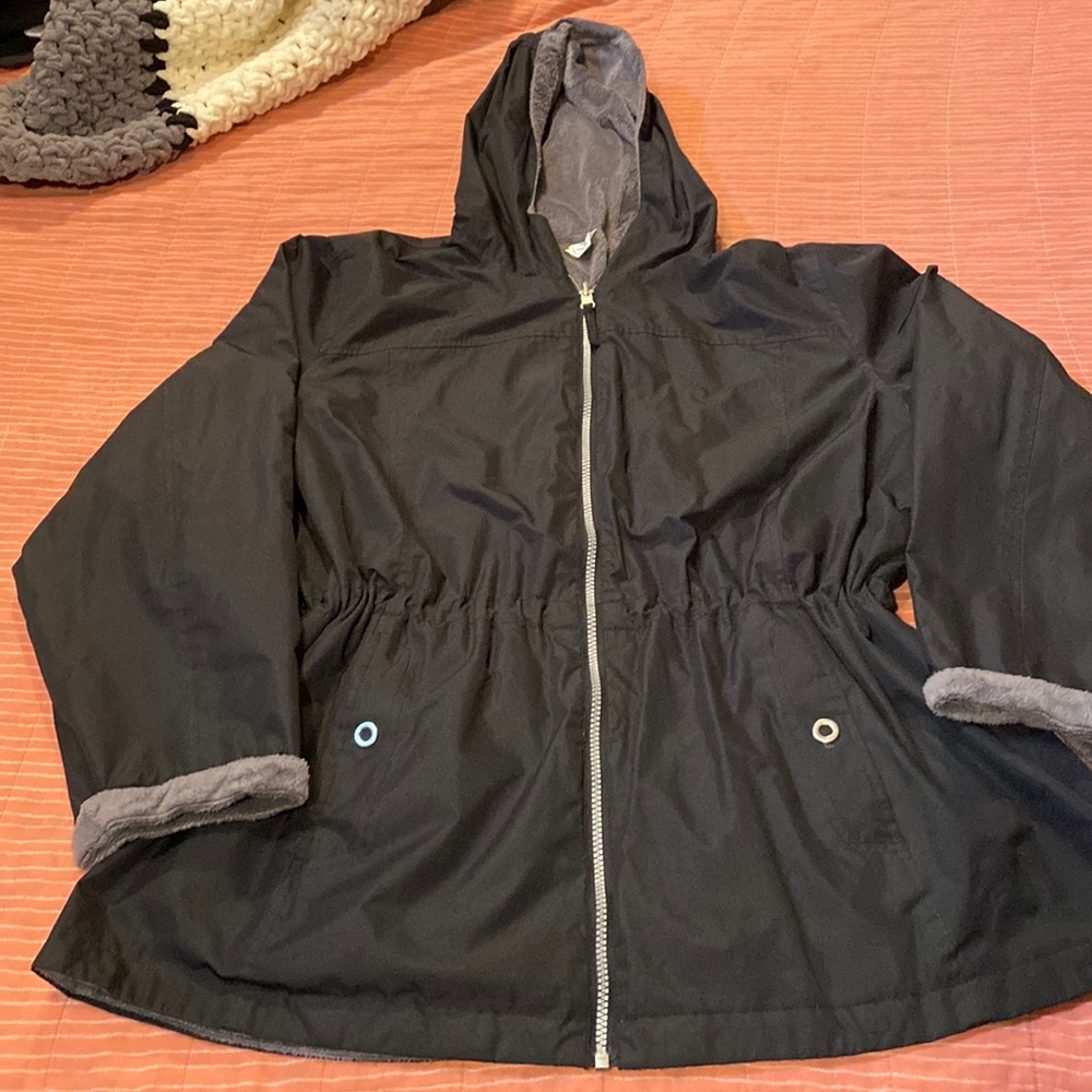 Black rain jacket